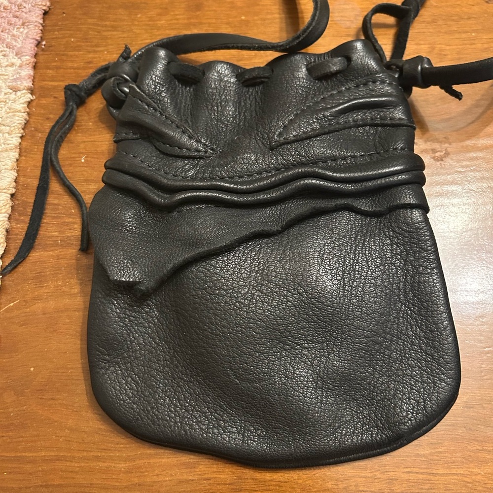 Black Leather Fringe Crossbody Bag - Picture 2 of 3